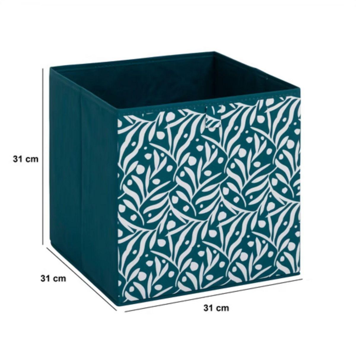 FIVE Lot de 2 boites de rangement OLIVIA - L. 31 x l.31 x H. 31 cm - Bleu