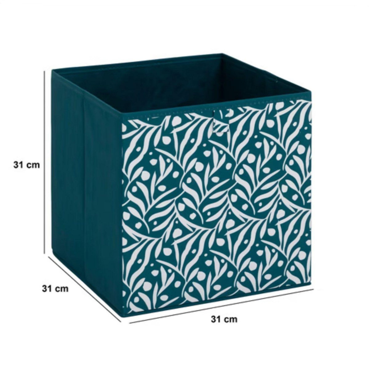 FIVE Lot de 2 boites de rangement OLIVIA - L. 31 x l.31 x H. 31 cm - Bleu