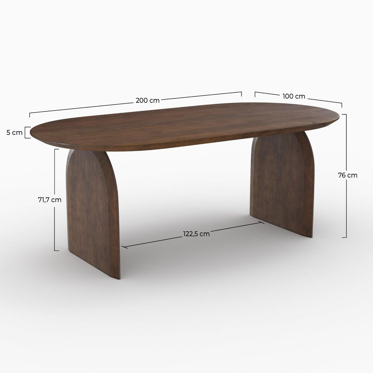 MAISON PAVANE Table ovale en bois de manguier massif 6 places-Alix