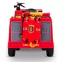PLAY4FUN Camion de Pompier Electrique Rouge 35W avec Casque, Lance et Extincteur, Indicateur de Batterie et Télécommande Parentale