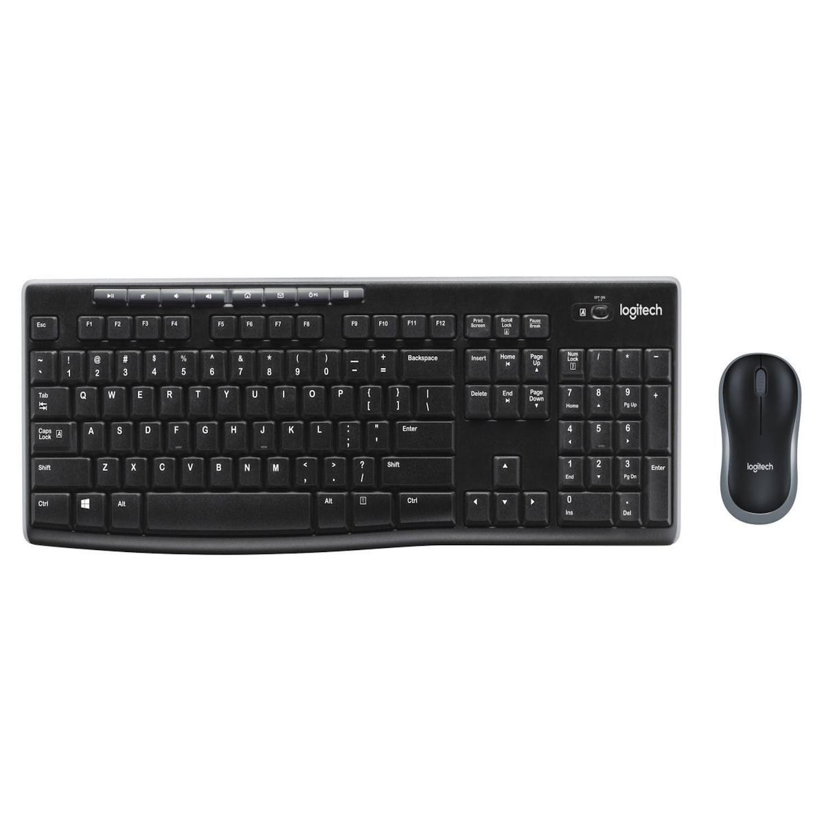 Logitech Logitech Wireless Combo MK270 clavier Souris incluse USB QWERTZ Allemand Noir
