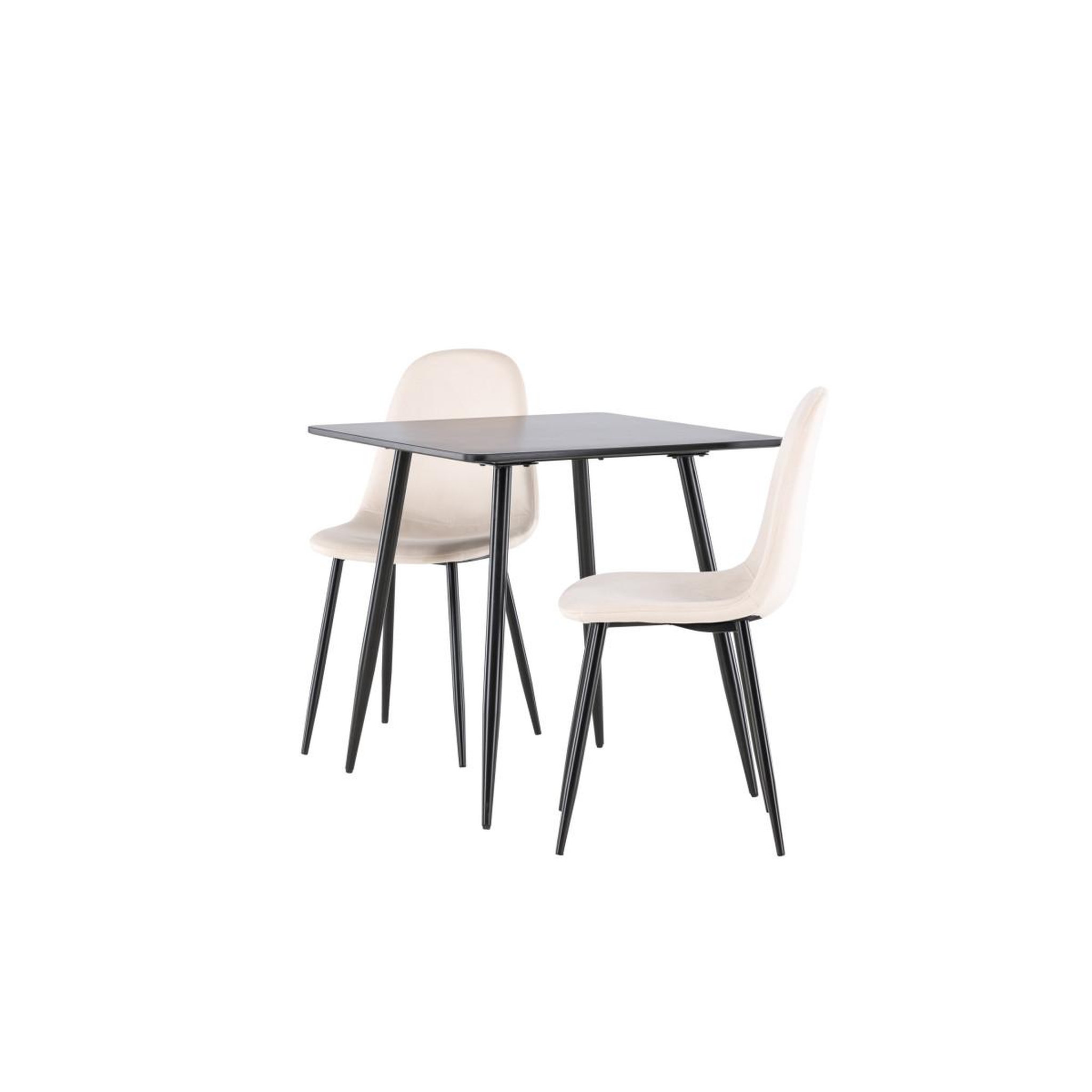 Voir la diapositive 6 : Paris Prix Ensemble table à manger & 2 chaises  polar  75cm noir & beige