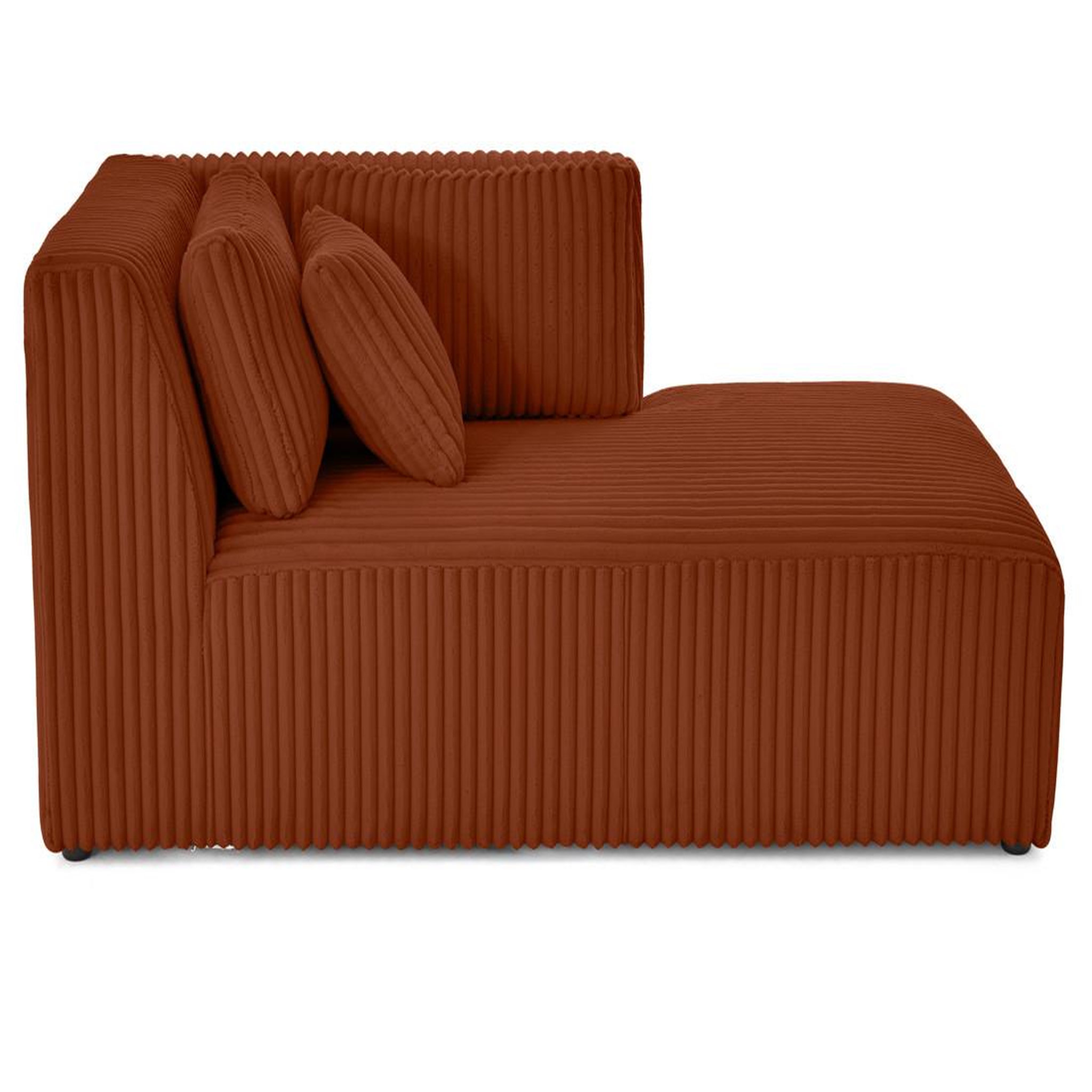 Voir la diapositive 2 : LISA DESIGN Victoire - module d'assise méridienne droit en velours côtelé grosses côtes