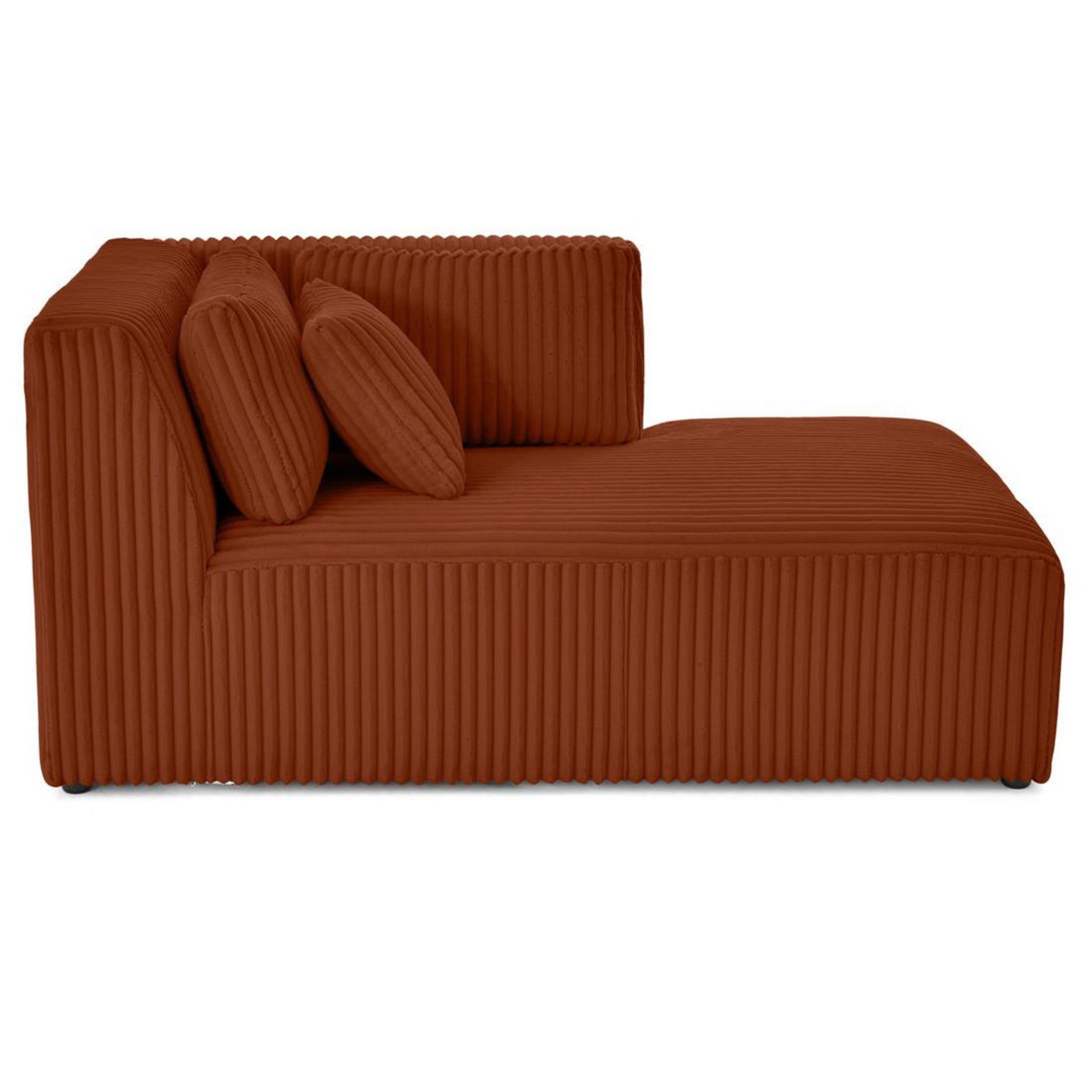 LISA DESIGN Victoire - module d'assise méridienne droit en velours côtelé grosses côtes