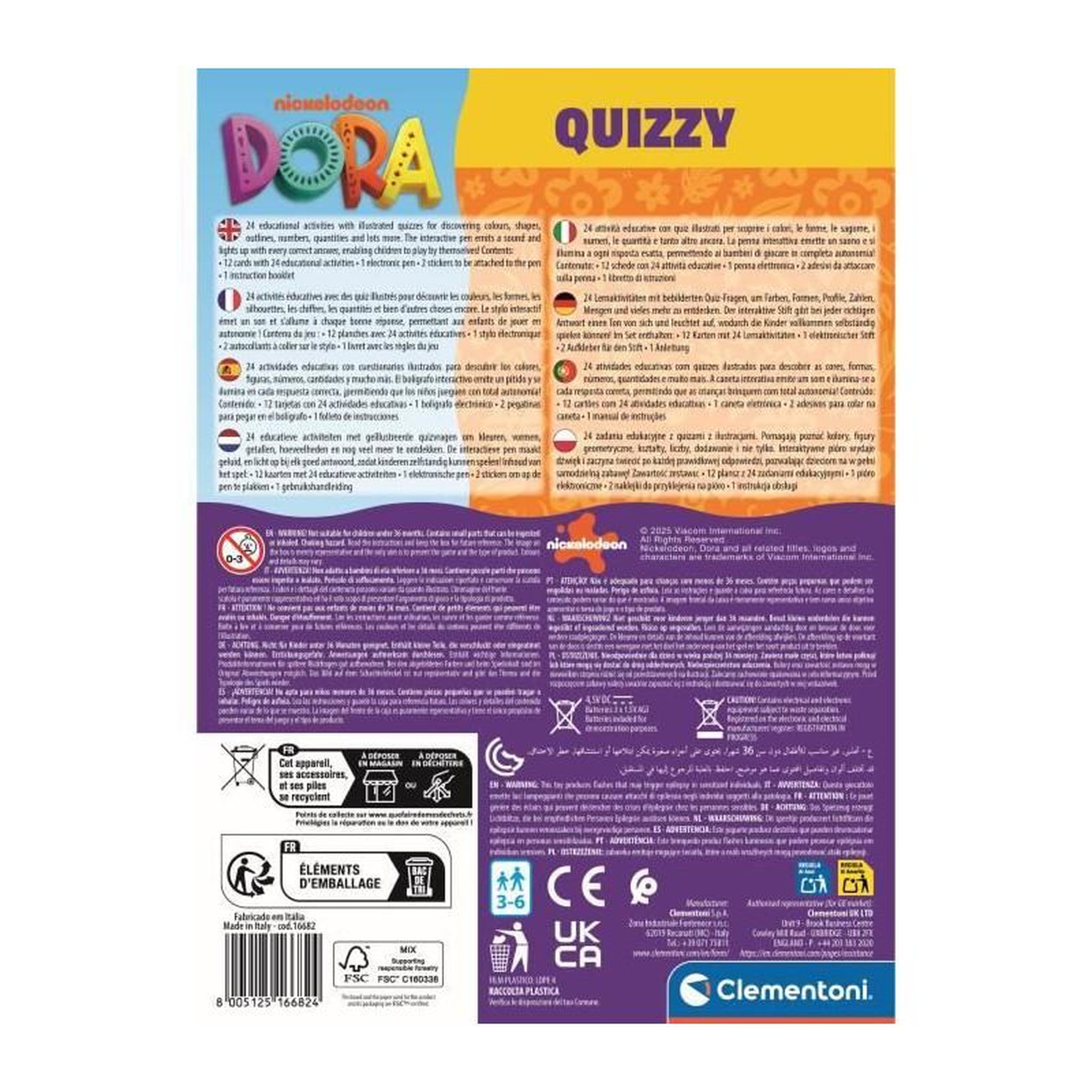 Voir la diapositive 2 : CLEMENTONI CLEMENTONI - Quizzy - Dora