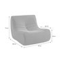 Voir la diapositive 4 : SWEEEK Chauffeuse tissu effet alpaca 2 places. kaki. style contemporain. L 91 x P 105 x H 72cm