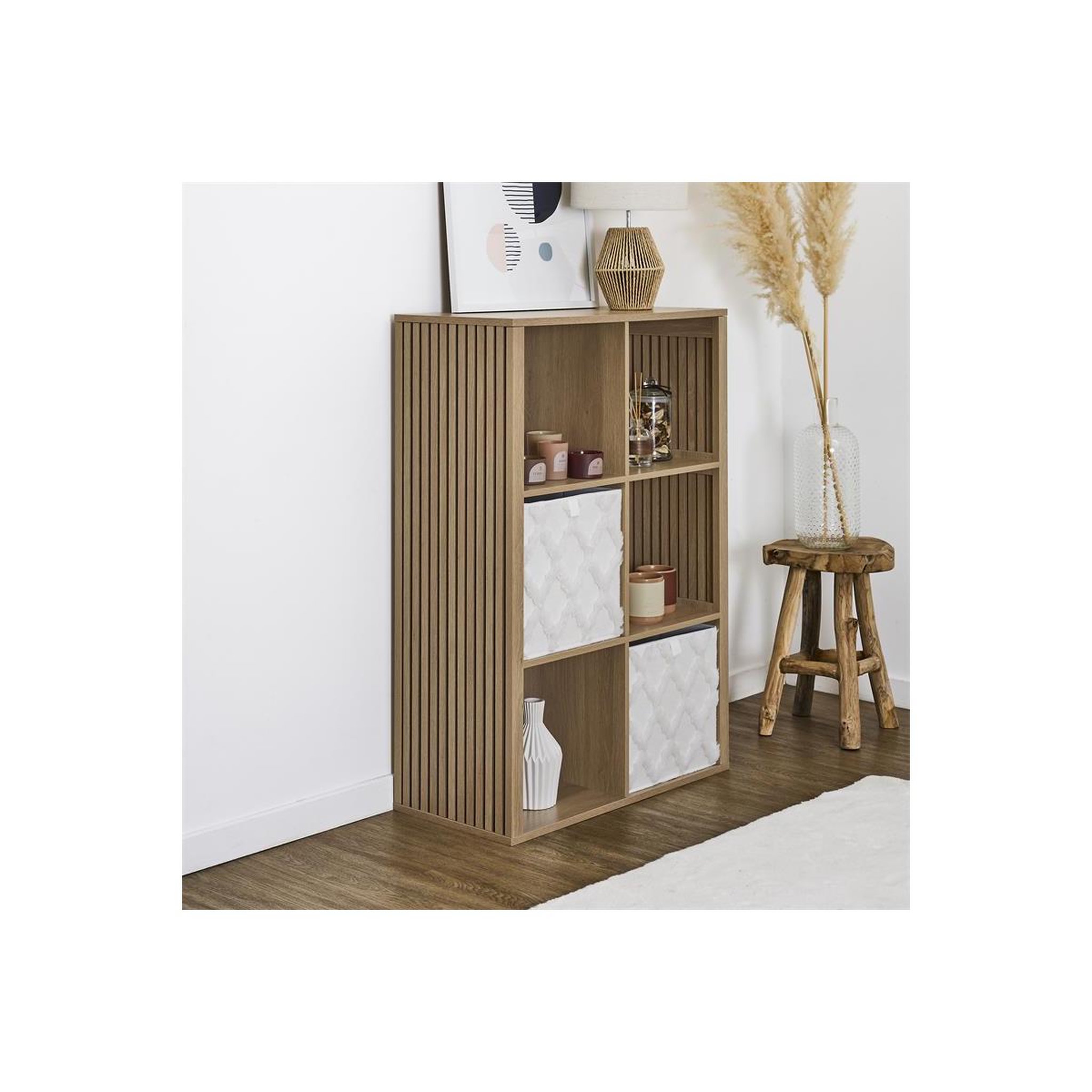 Voir la diapositive 5 : The Home Deco Factory Étagère modulable 6 cases  klaus  99cm marron
