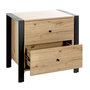 Voir la diapositive 3 : Paris Prix Table de Chevet 2 Tiroirs  Vicky  60cm Naturel & Noir