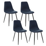 ATMOSPHERA Lot de 4 - Chaise Nokas - Pied en métal. Coloris disponibles : Noir, Bleu, Gris, Jaune