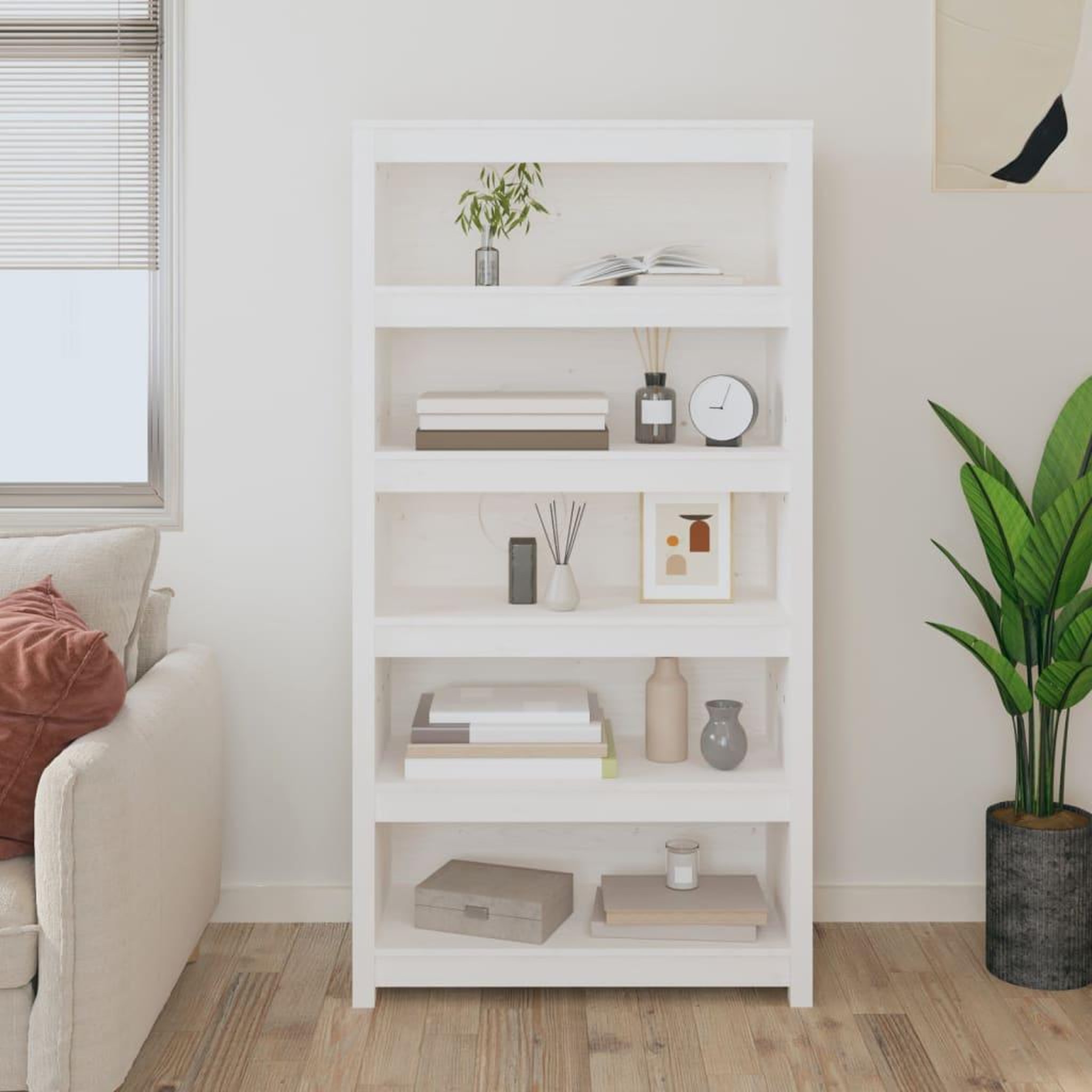 Voir la diapositive 1 : VIDAXL Bibliotheque Blanc 80x35x154 cm Bois de pin massif