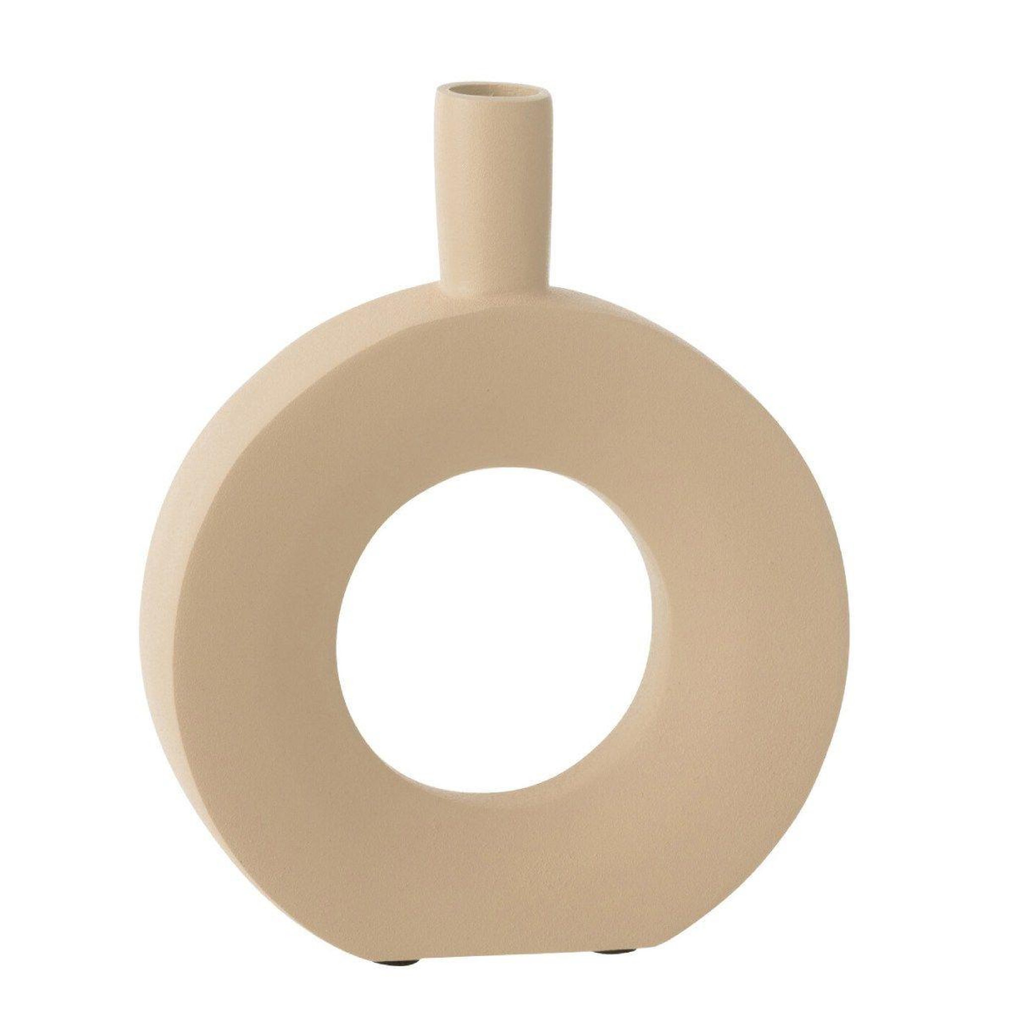 Voir la diapositive 1 : J-LINE Vase Design en Aluminium  Cercle  22cm Beige