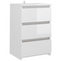 Voir la diapositive 3 : VIDAXL Tables de chevet 2 pcs Blanc brillant 40x35x62,5 cm Agglomere