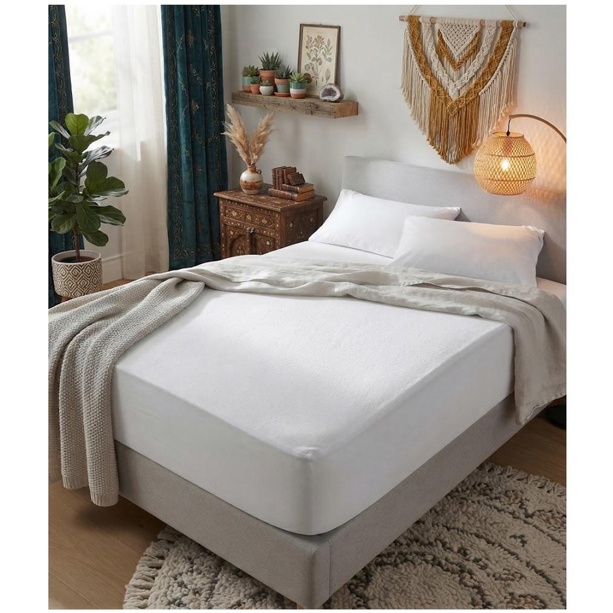 Voir la diapositive 2 : Eden Protege matelas en molleton collection carlyne