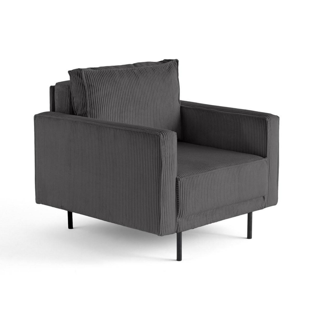 LISA DESIGN Charlie - fauteuil - pieds hauts - en velours côtelé