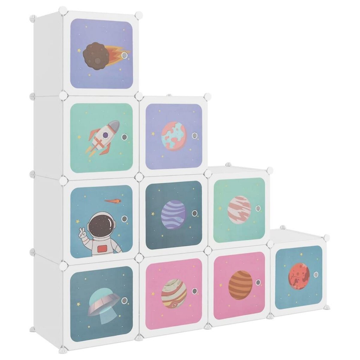 VIDAXL Armoire de rangement pour enfants avec 10 cubes Blanc PP