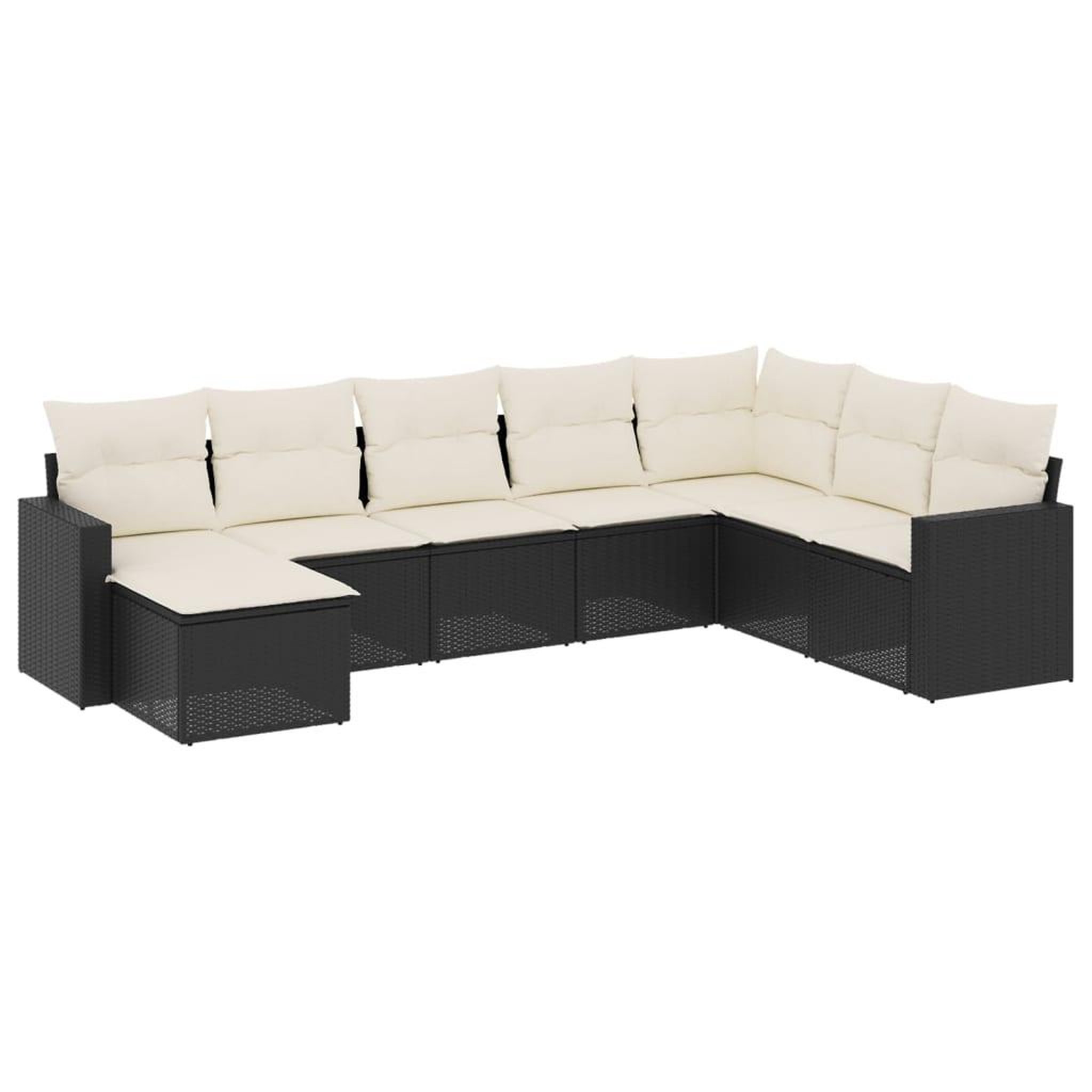 Voir la diapositive 2 : VIDAXL Salon de jardin 8 pcs avec coussins noir resine tressee