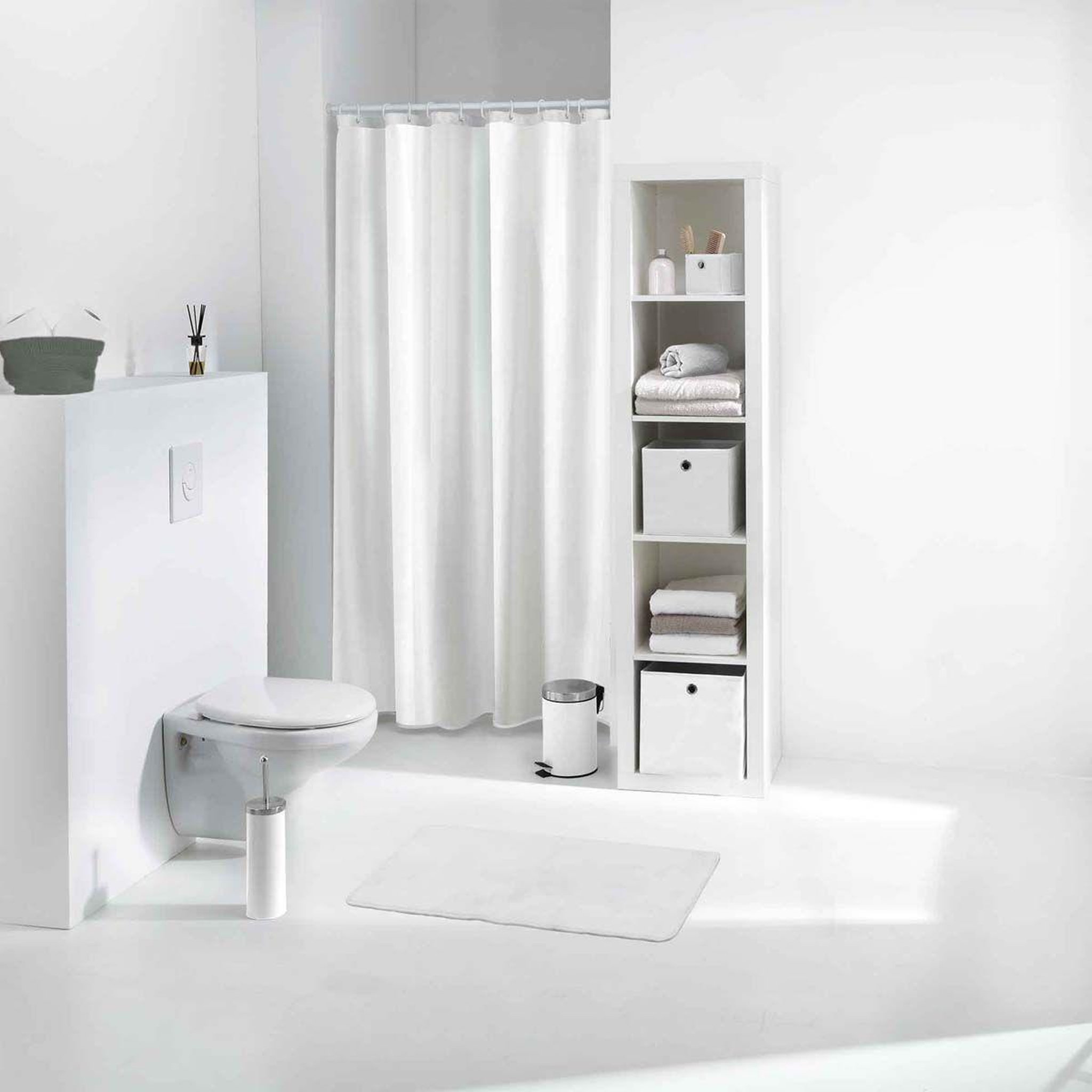 Voir la diapositive 2 : Douceur d'Intérieur Rideau de douche peva  vitamine ii  180x200cm blanc