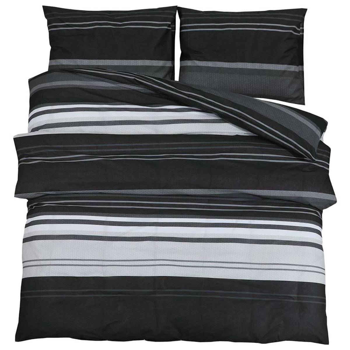 VIDAXL Ensemble de housse de couette noir et blanc 225x220 cm Coton