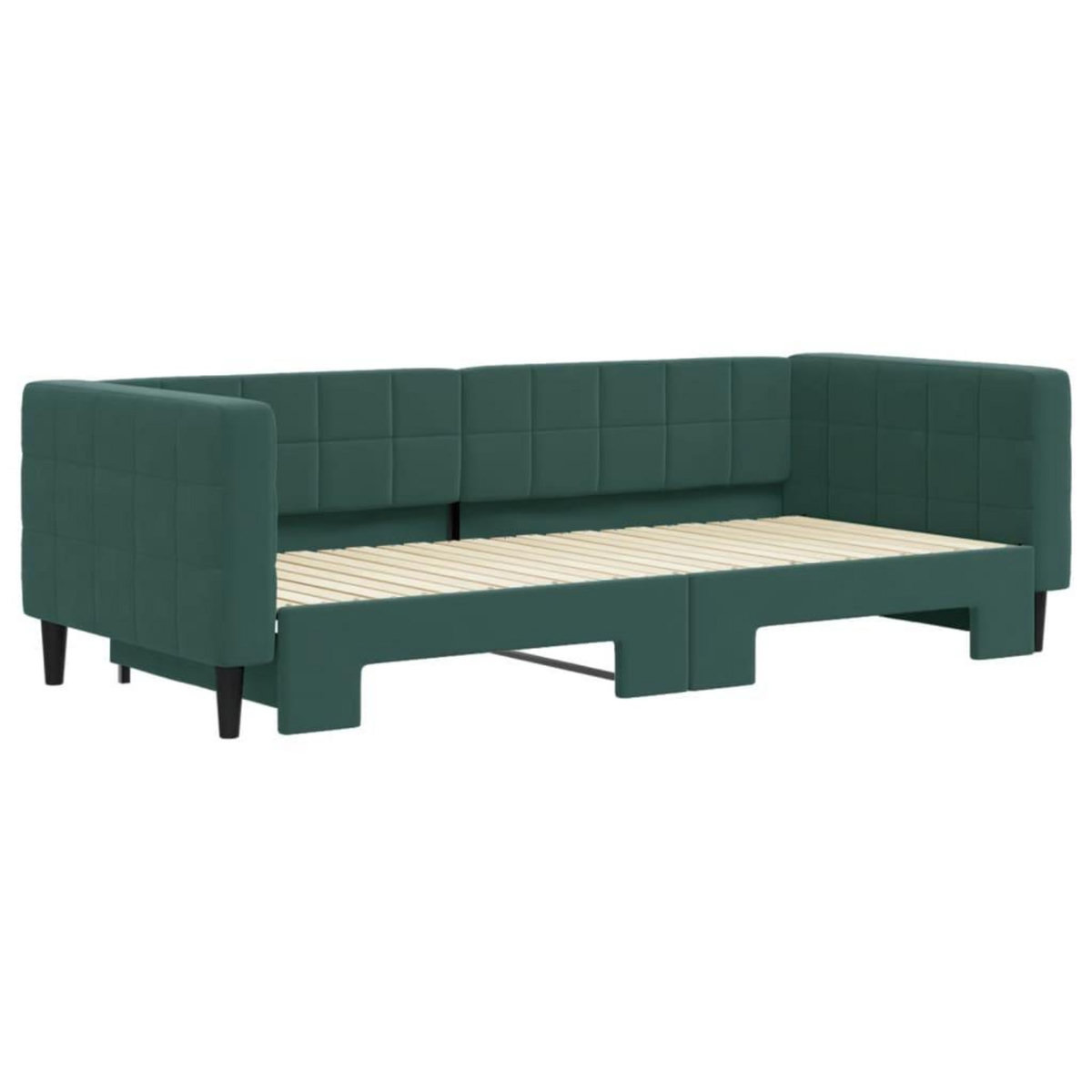 VIDAXL Lit de jour avec gigogne sans matelas vert fonce 90x200 cm