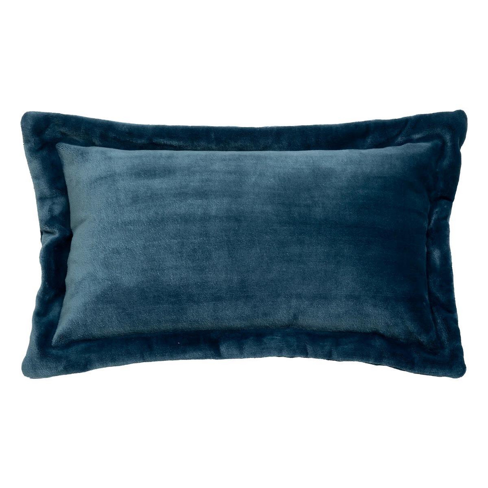 ATMOSPHERA Coussin déco flanelle  cuddly  38x58cm bleu égéen