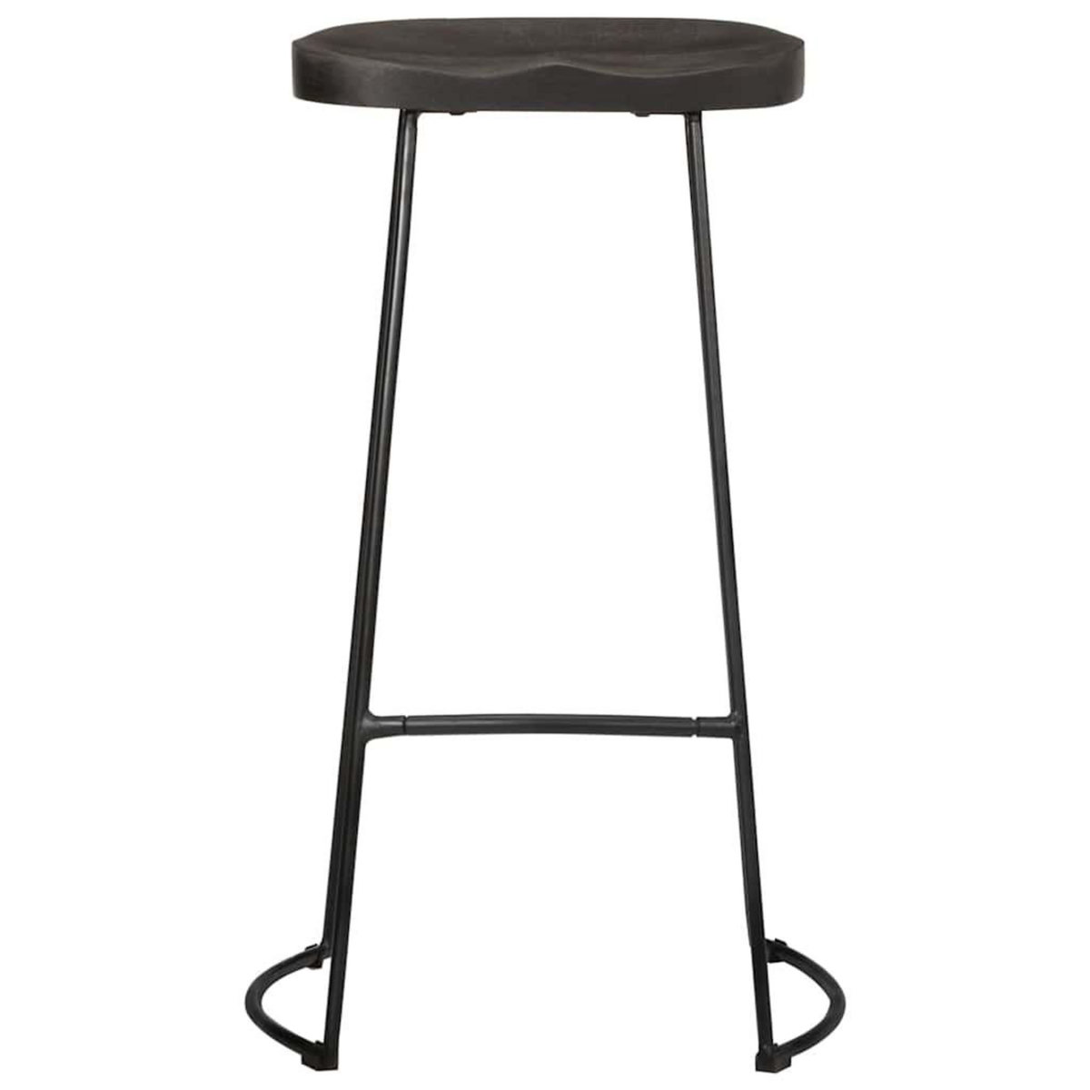 VIDAXL Tabourets de bar lot de 2 noir 45x40x78 cm bois manguier massif