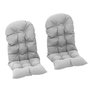 Voir la diapositive 1 : OUTSUNNY Lot de 2 coussins chaises fauteuils de jardin style Chesterfield tissu gris clair