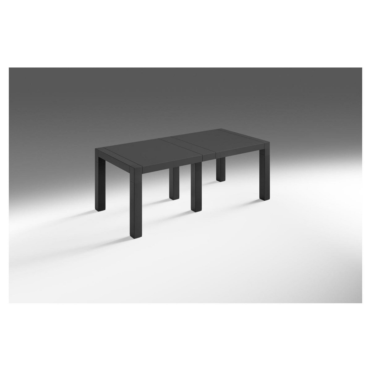 ARETA Table de jardin avec rallonge - 6/8 places - Résine - Gris - VULCANO