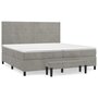 Voir la diapositive 2 : VIDAXL Sommier a lattes de lit et matelas Gris clair 200x200cm Velours