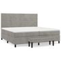 Voir la diapositive 2 : VIDAXL Sommier a lattes de lit et matelas Gris clair 200x200cm Velours