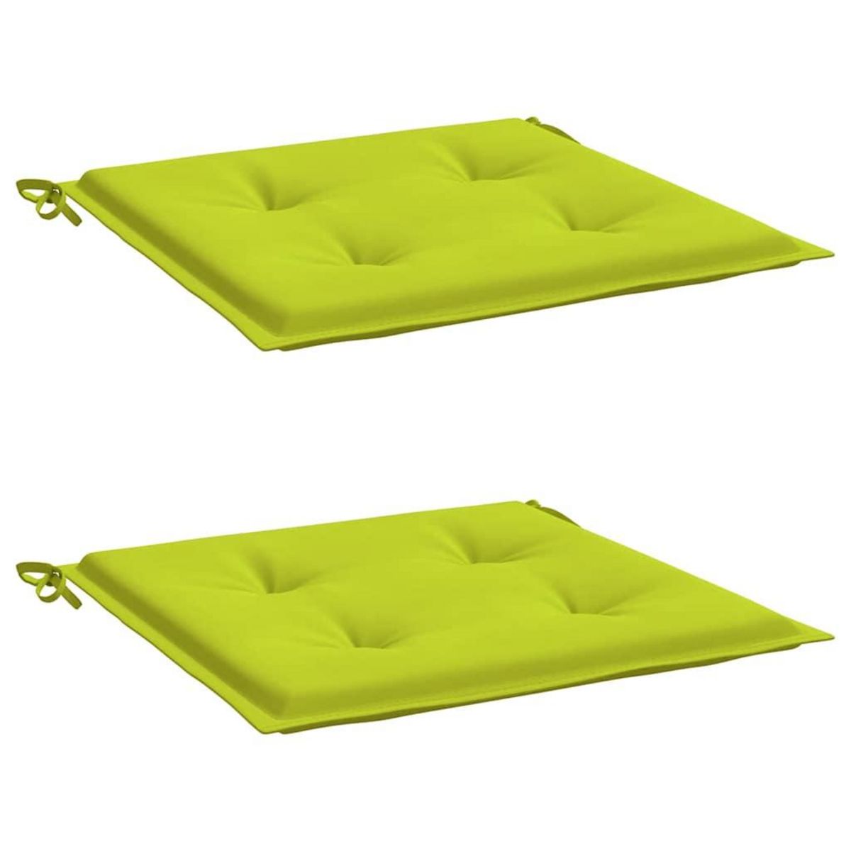 VIDAXL Coussins de chaise de jardin lot de 2 vert vif 50x50x3 cm