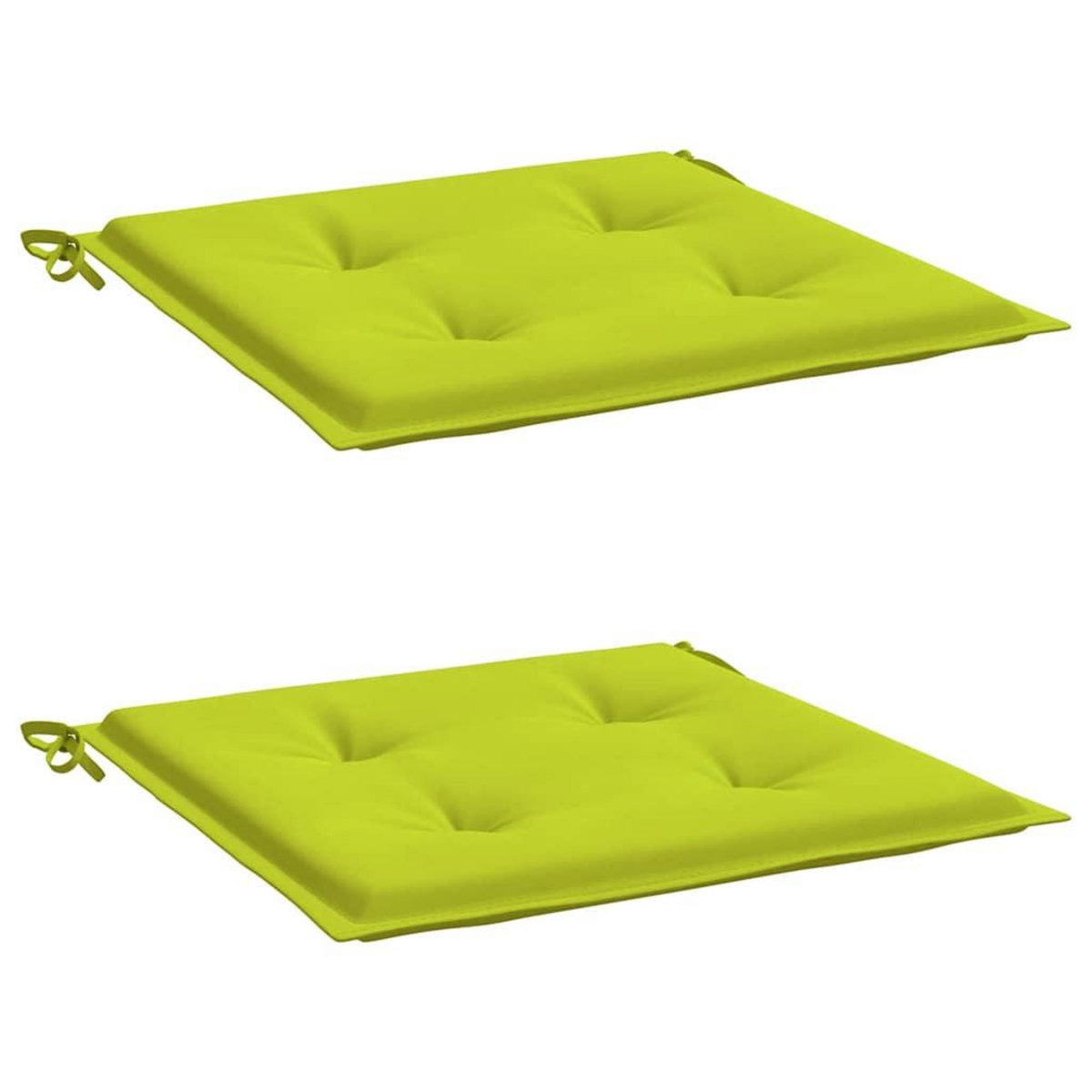 VIDAXL Coussins de chaise de jardin lot de 2 vert vif 50x50x3 cm