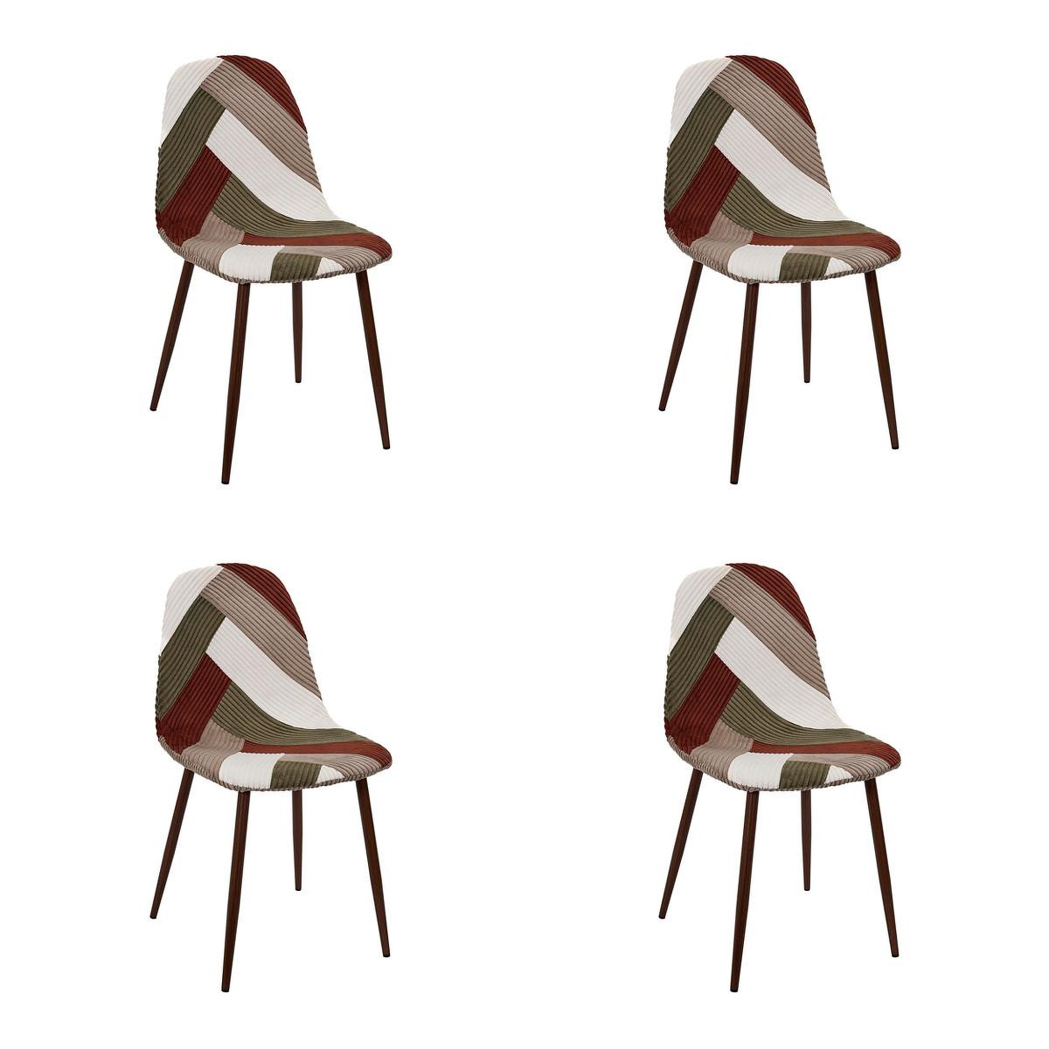 The Home Deco Factory Lot de 4 chaises côtelé  scott  84cm multicolore