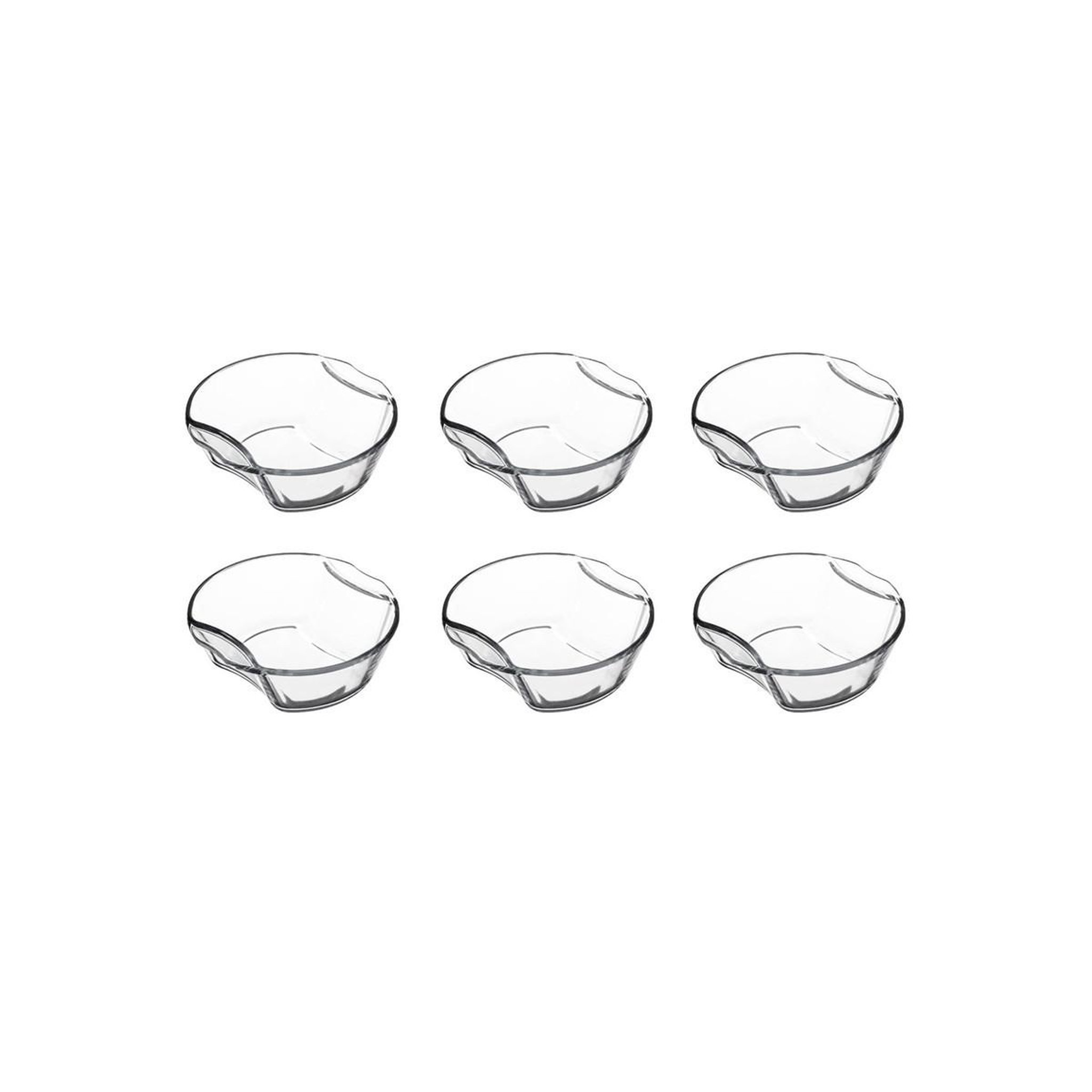 Voir la diapositive 1 : FIVE Lot de 6 mini-plats ronds en verre 16cm transparent