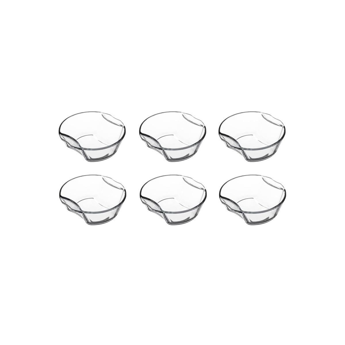 FIVE Lot de 6 Mini-Plats Ronds en Verre 16cm Transparent