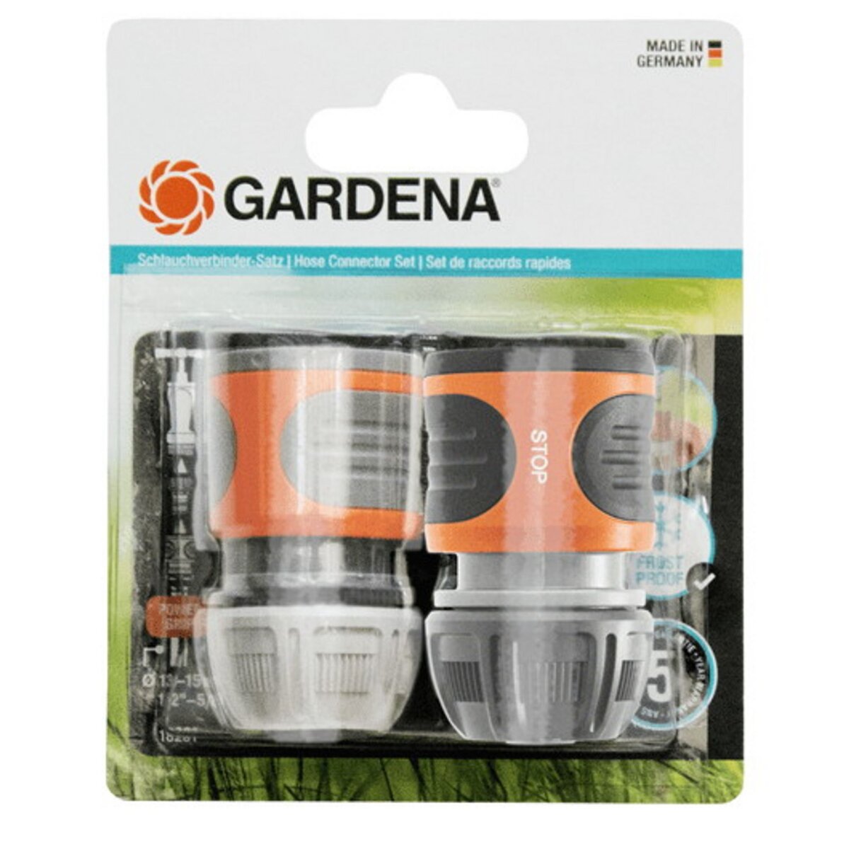 Gardena 2 raccords rapides pour tuyaux d'arrosage - 13 mm 1/2 - 15 mm 5/8  pas cher 