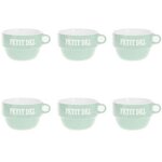 SECRET DE GOURMET Lot de 6 Tasses en Faïence  Coloroma  62cl Menthe