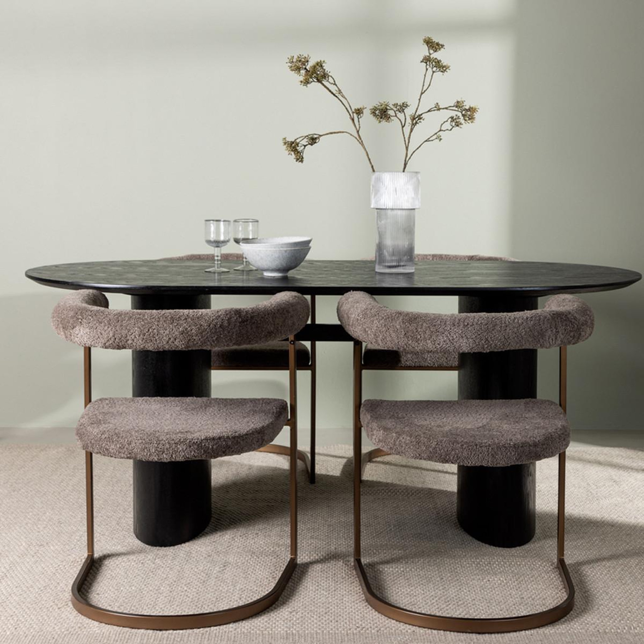 Voir la diapositive 5 : Paris Prix Ensemble table à manger & 4 chaises  isolde & morning  180cm noir & marron