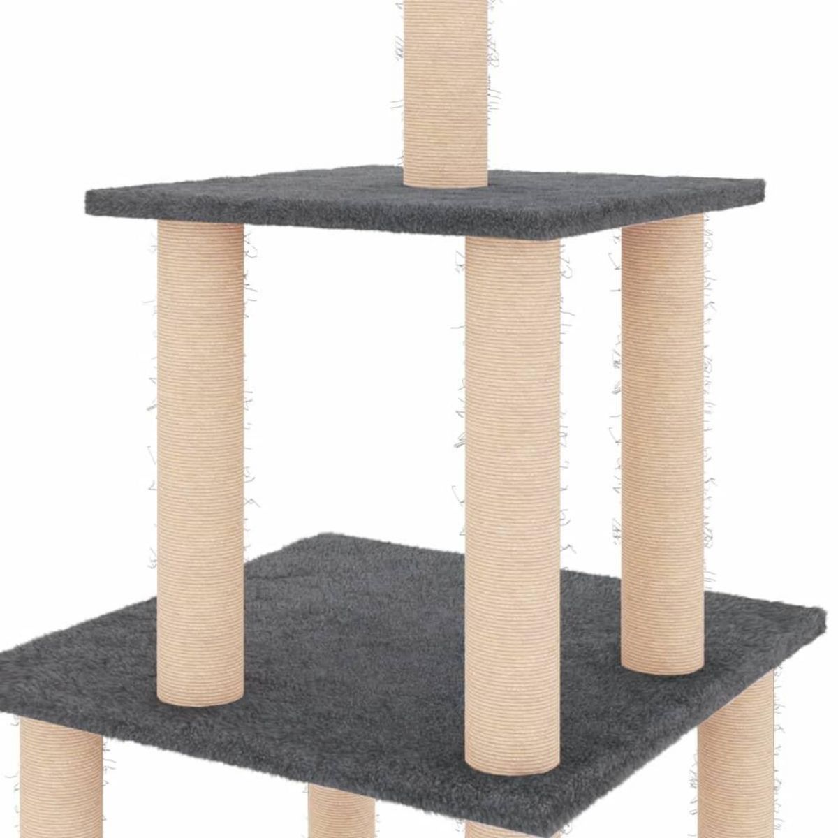 VIDAXL Arbre a chat avec griffoirs en sisal gris fonce 111 cm