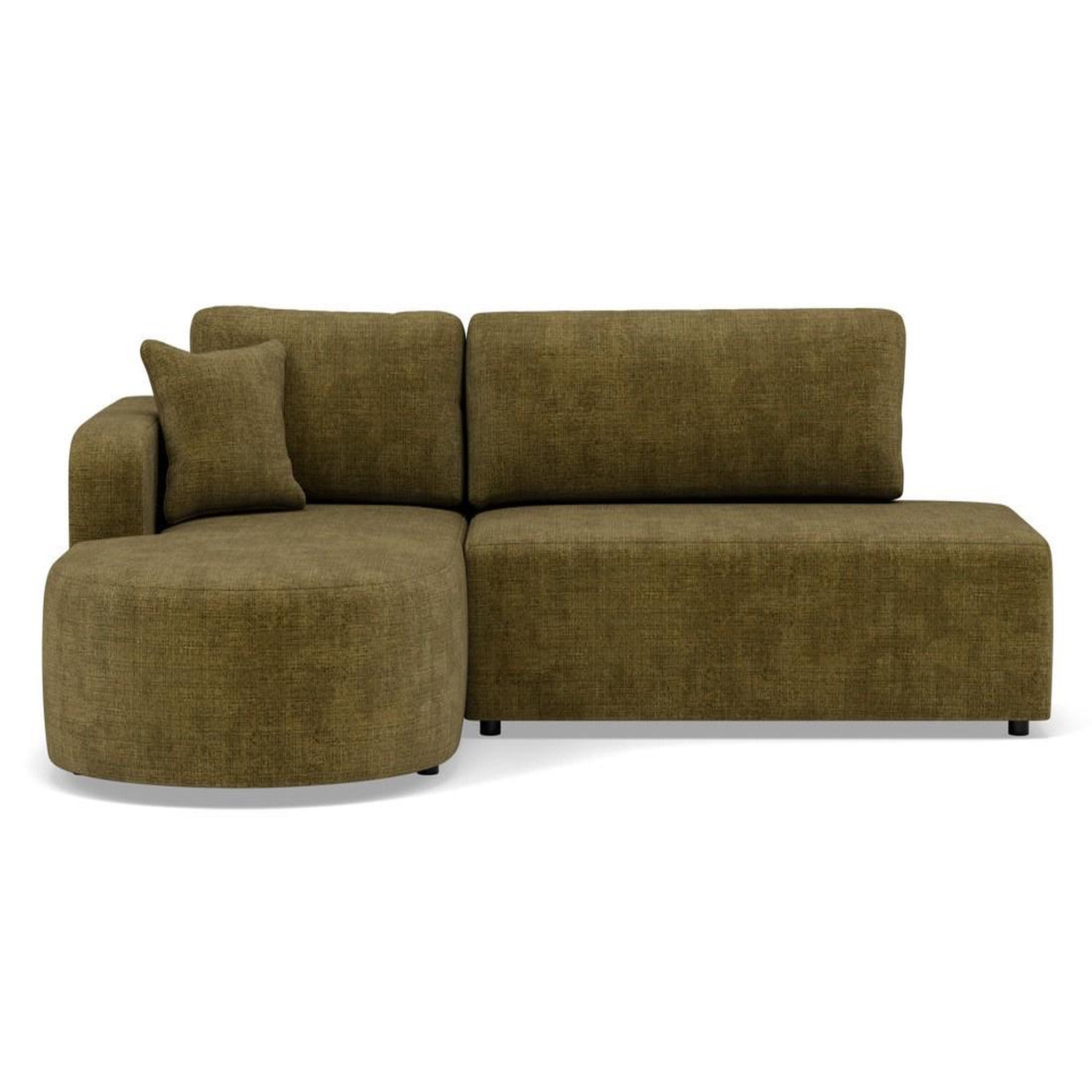 Voir la diapositive 1 : BEST MOBILIER Miro - canapé d'angle gauche 4 places convertible avec coffre en velours texturé