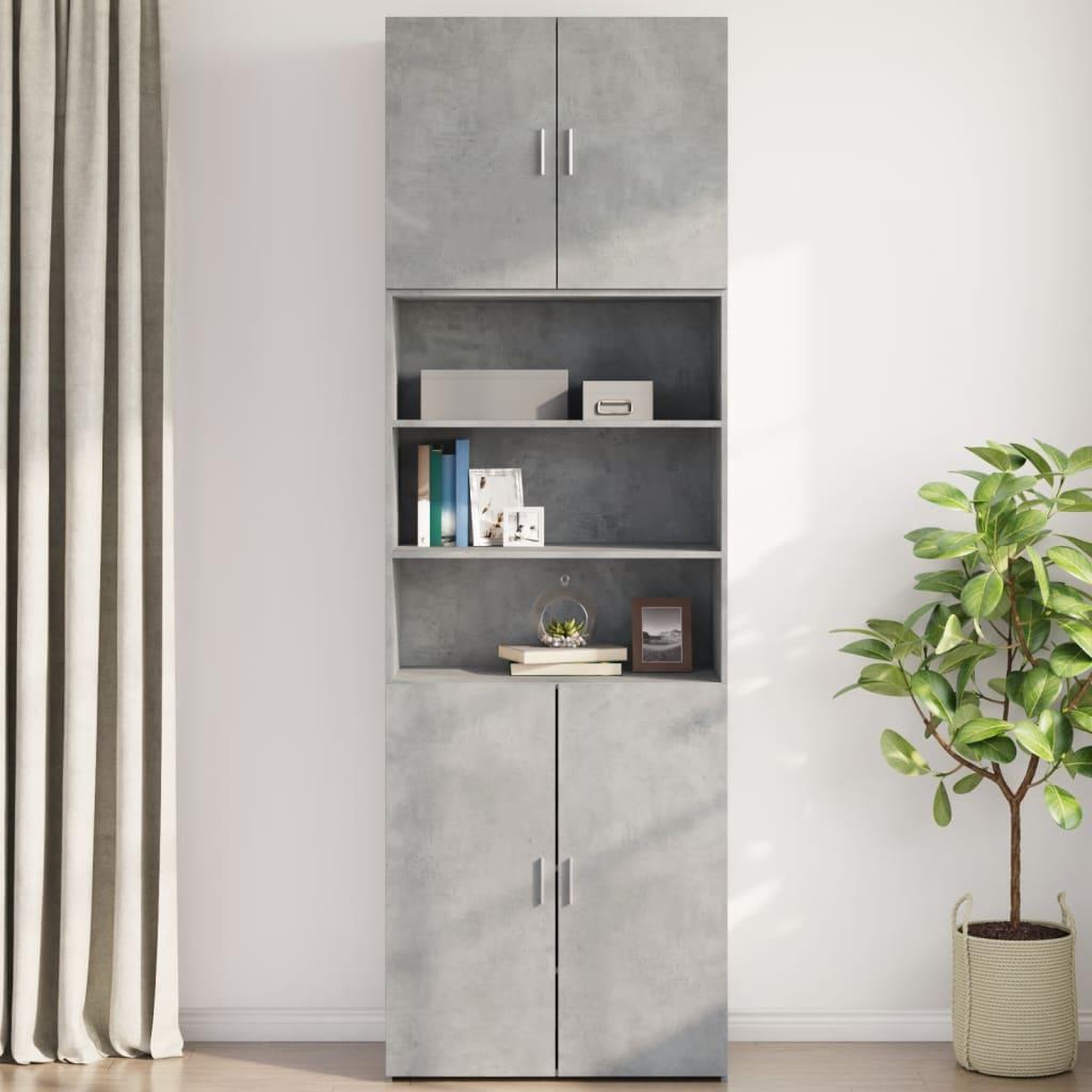 Voir la diapositive 3 : VIDAXL Armoire murale gris beton 80x42,5x64 cm bois d'ingenierie