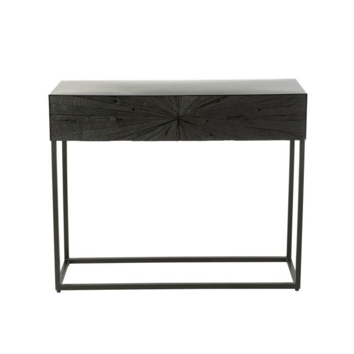 Paris Prix Console 2 Tiroirs en Bois  Shanil  100cm Noir