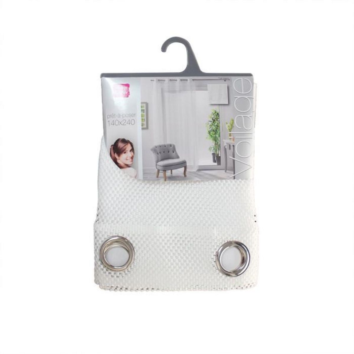 Paris Prix Rideau Voilage à Œillets  Tuki  140x240cm Blanc