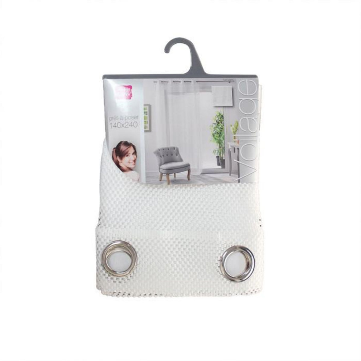 Paris Prix Rideau Voilage à Œillets  Tuki  140x240cm Blanc