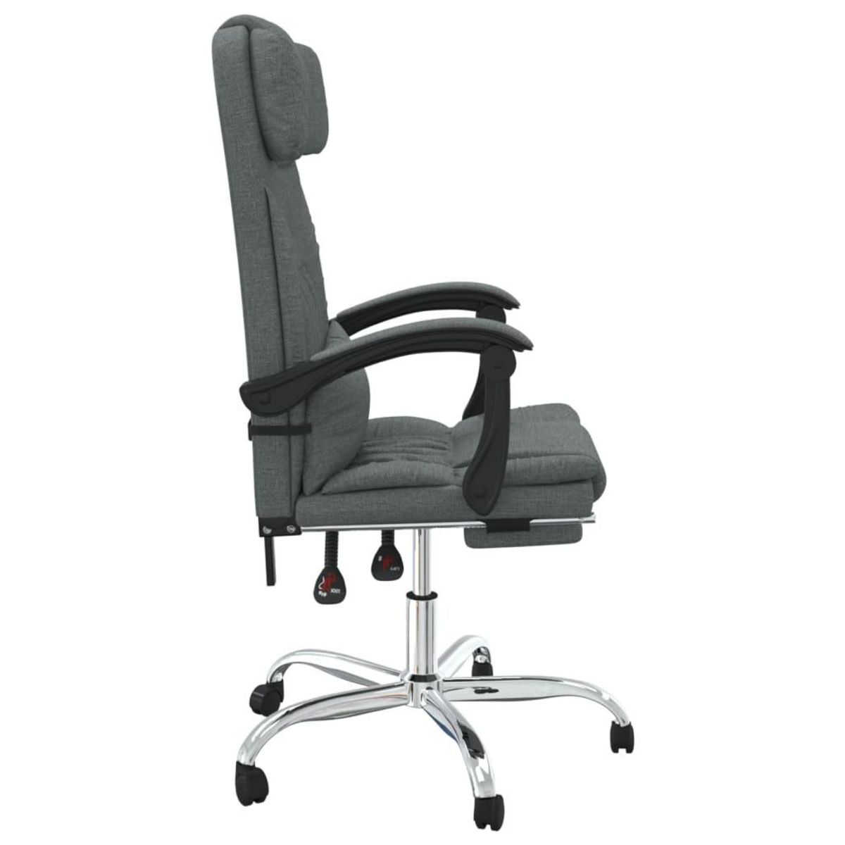 VIDAXL Fauteuil de massage inclinable de bureau Gris fonce Tissu