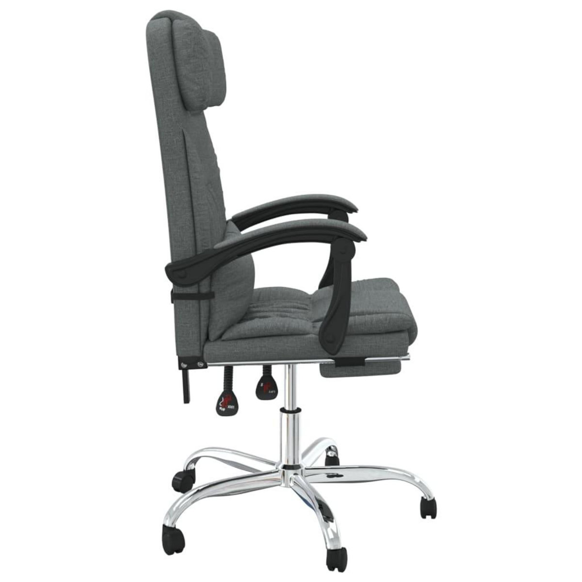 VIDAXL Fauteuil de massage inclinable de bureau Gris fonce Tissu