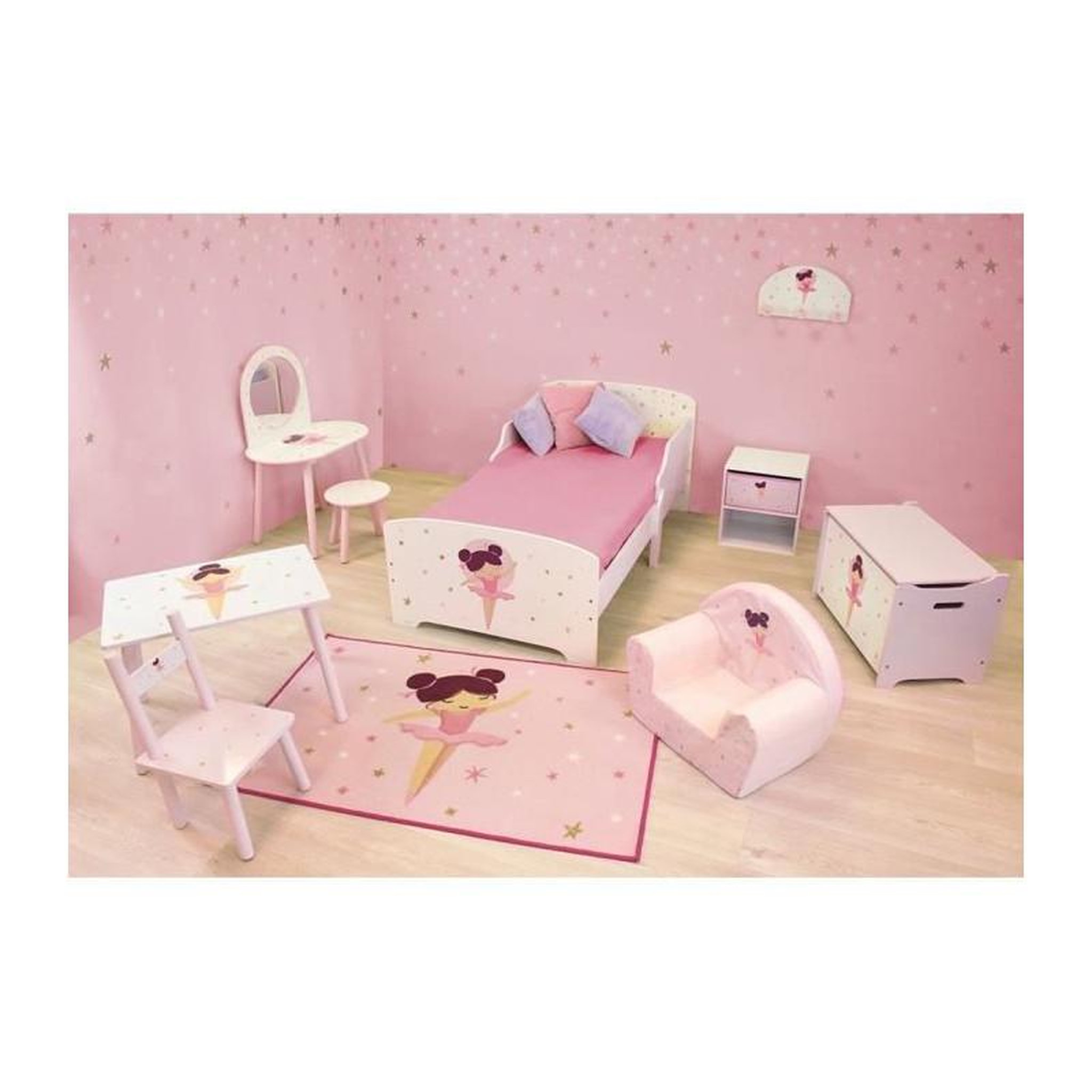 Voir la diapositive 3 : Fun House Coffret a jouets en bois - Danseuse Ballerine - FUN HOUSE - H.40 x L.58 x P.36 cm
