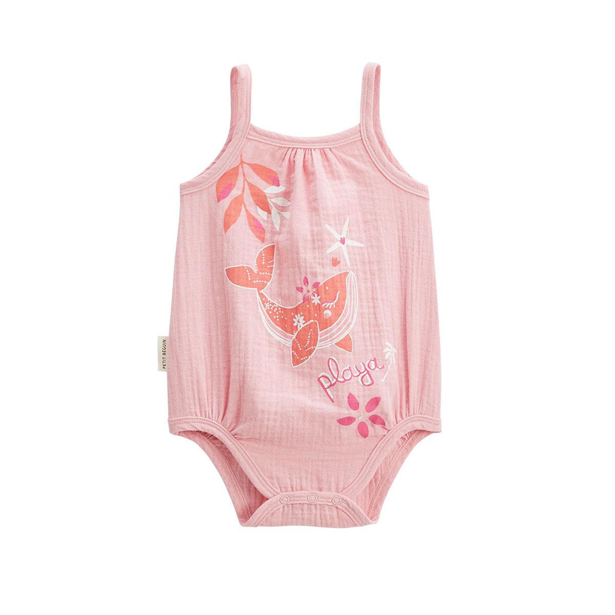 Petit Béguin Lot de 2 barboteuses bloomer bébé en gaze de coton Bahamas