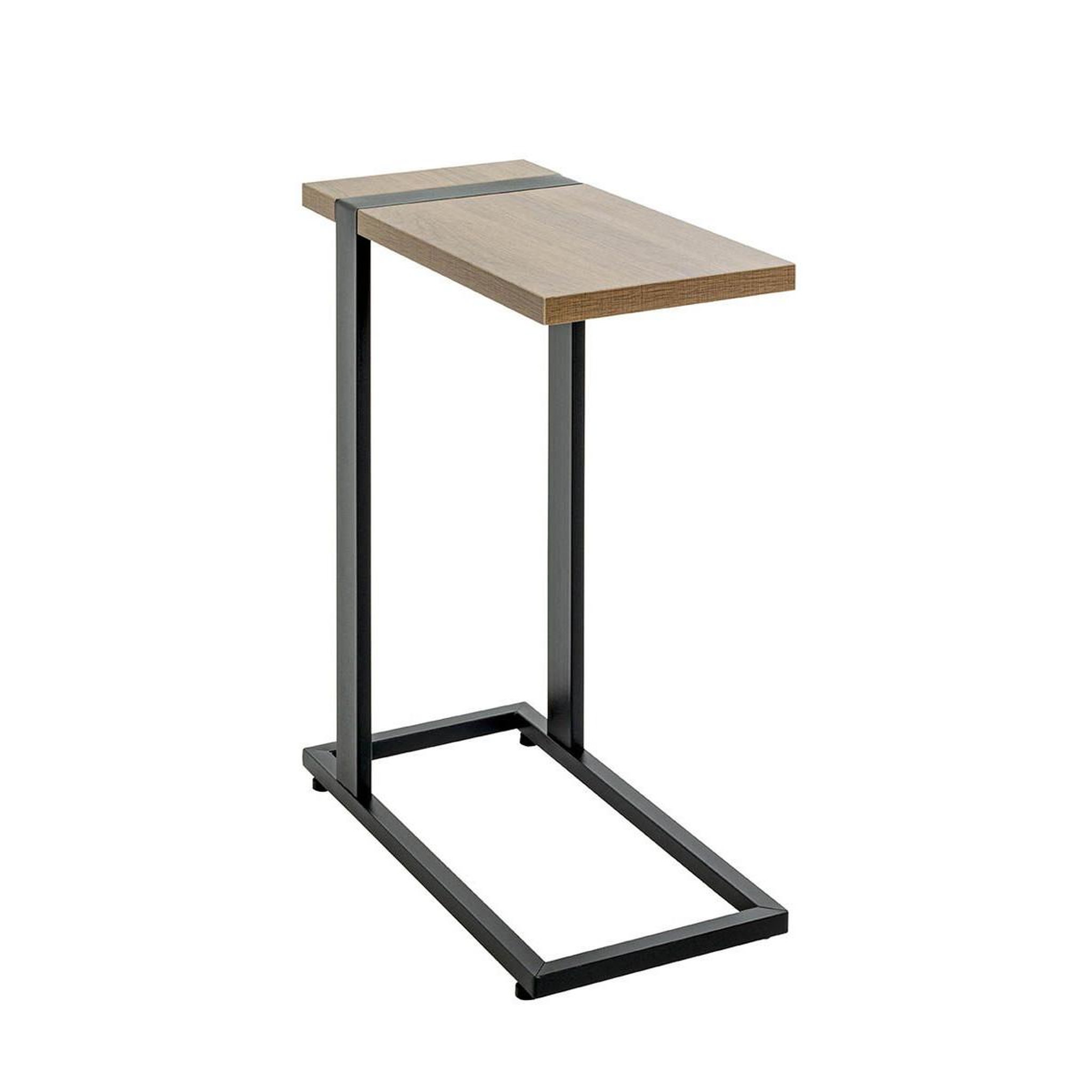 Paris Prix Table d'Appoint  Miranda  64cm Chêne Foncé & Noir