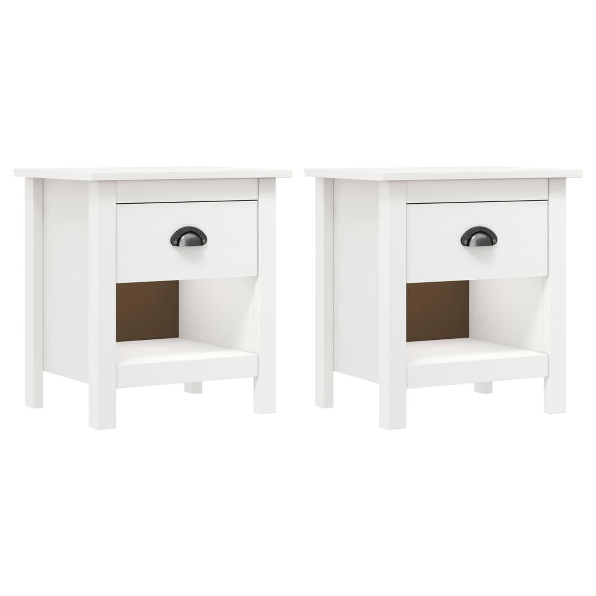 Voir la diapositive 1 : VIDAXL Tables de chevet 2 pcs Hill 46x35x49,5 cm Bois de pin solide