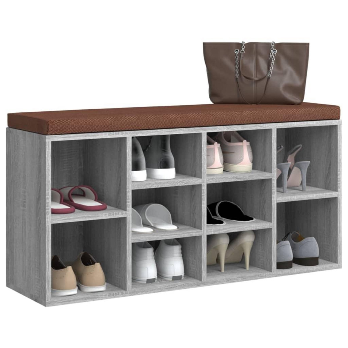 VIDAXL Banc a chaussures Sonoma gris 103x30x48 cm Bois d'ingenierie
